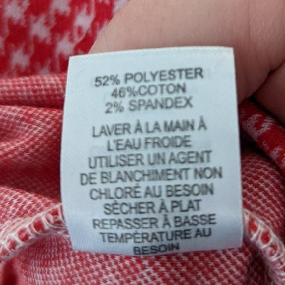 Crosby Red White flat panel front stretch houndstooth pants trousers Medium - Picture 3 of 6